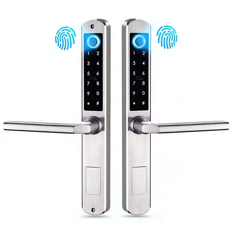 Khóa thông minh 2 mặt vân tay cửa nhôm DR-004 (SUS 304)