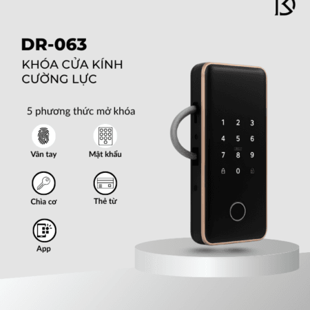 khóa cửa kính cường lực thông minh dr-063