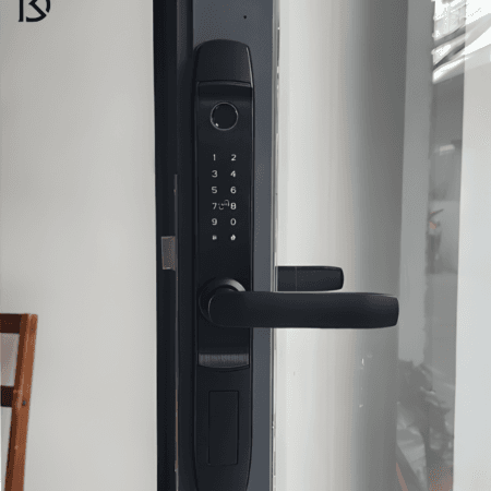 khóa thông minh vân tay dr-004 màu đen hiện đại