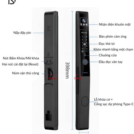 khóa thông minh nhận diện khuôn mặt dr-008