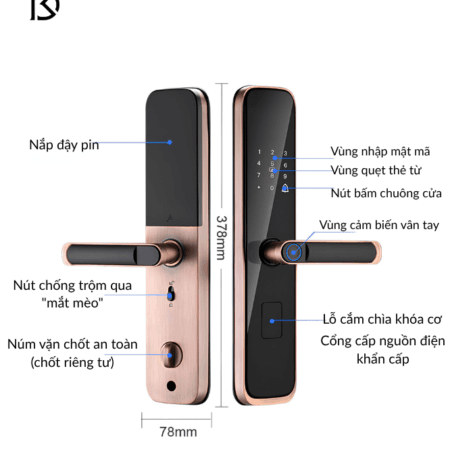 khóa thông minh vân tay dr-051