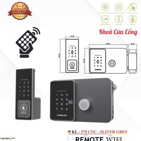 Khóa cửa cổng Kassler KL-579 CNC Silver Grey