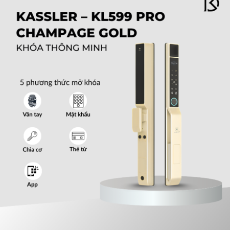 khóa cửa thông minh KASSLER – KL 599 PRO CHAMPAGNE GOLD