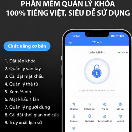 khóa cổng thông minh Laffer A18 Pro 2026