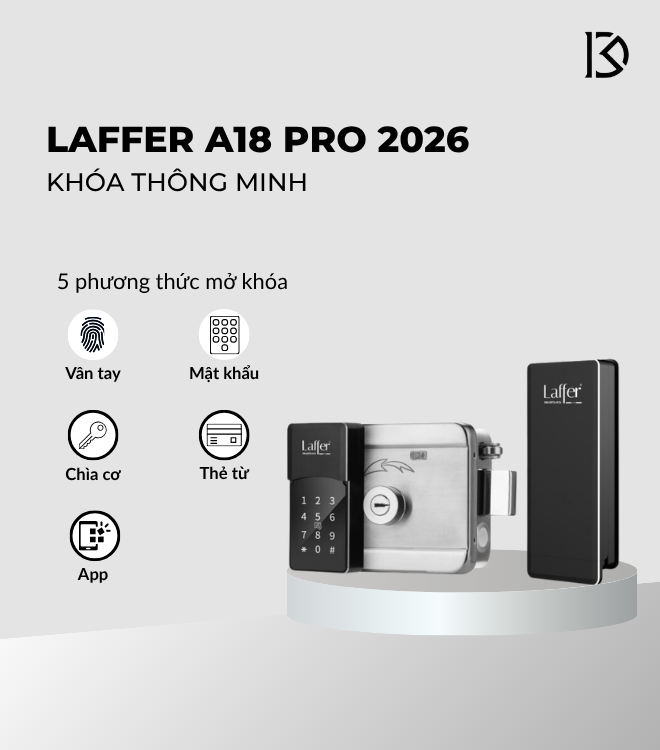 khóa cổng thông minh Laffer A18 Pro 2026
