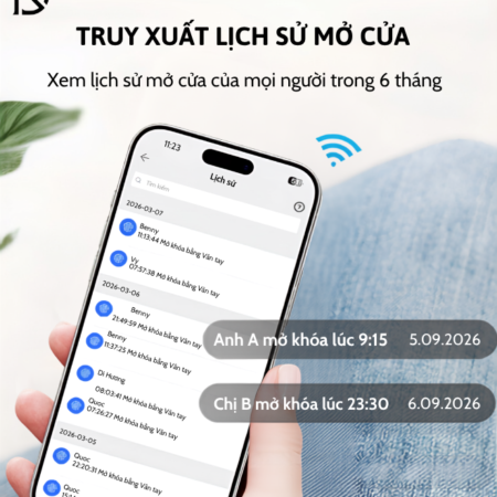 khóa cửa gỗ thông minh Laffer LC03 CNC 2026