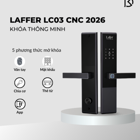 khóa cửa gỗ thông minh Laffer LC03 CNC 2026