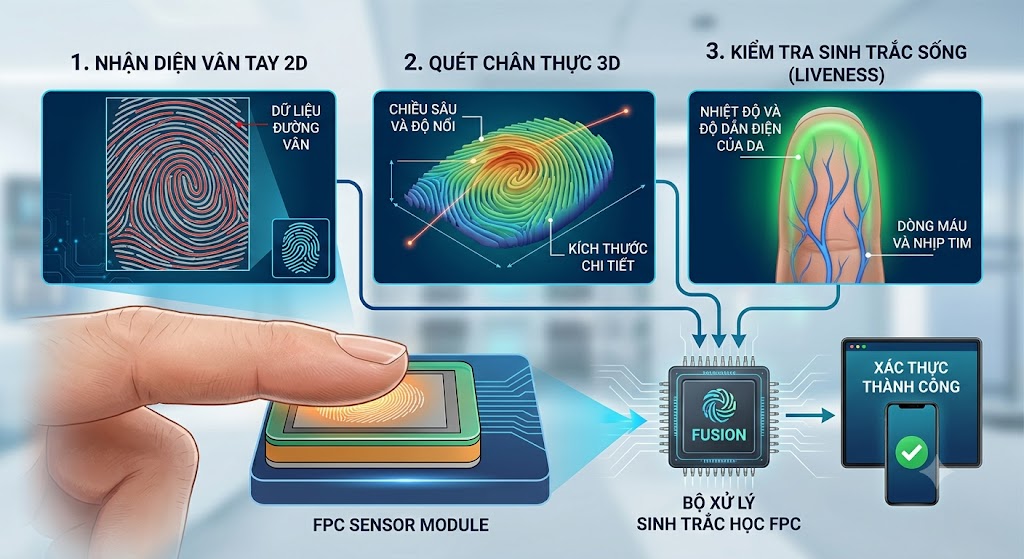 3 điểm chạm sinh trắc học của cảm biến FPC
